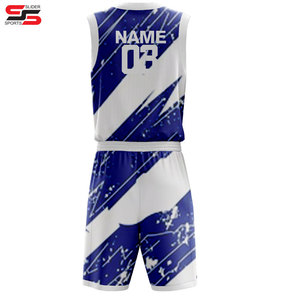Uniformes de baloncesto de colores personalizados OEM 2024, uniformes de baloncesto en blanco transpirables reversibles, ropa de equipo, uniforme de baloncesto - Product Image 2