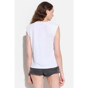 Casual Style Faded Effect <b>Padded</b> T-<b>Shirt</b> 100% Cotton Material - Product Image 3