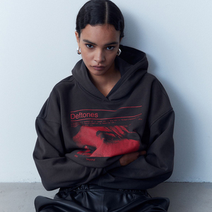 100% polyester coton sentiment sweat à capuche anti-boulochage plein polyester coton laine boucle décontracté sweat à capuche tissu - Product Image 4