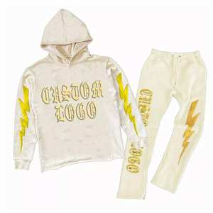 ชุดวอร์มลำลองผู้ชายไซส์ใหญ่แบบครอป สตรีทแวร์ ผ้าฟลีซเนื้อนุ่มสำหรับฤดูหนาว มีฮู้ด ดีไซน์ 2 in 1 พร้อมยางยืด - Product Image 3