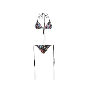 Conjunto de Bikini para Mujer Talla Grande Más Vendido con Decoración de Cristal y Logotipo en la Cintura, Estampado Animal, Precio al por Mayor, Secado Rápido - Product Image 5