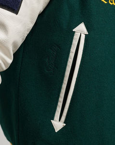 แจ็คเก็ตบอมเบอร์ทีม2024คอปกหนังแท้สำหรับให้ความอุ่นพลัสไซส์ดีไซน์หลากสี - Product Image 6