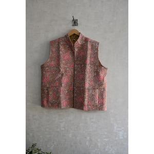 Gilet sans manches matelassé en coton écologique fait à la main, veste décontractée pour femmes, vêtements d'extérieur pour toutes les saisons, imprimé traditionnel en blocs, bouton - Product Image 1