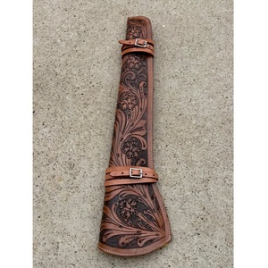 Acabado antiguo Tan Floral Tooling Pin Hebilla Funda de pistola de cuero Diseño curvo de calidad premium Venta al por mayor - Product Image 1