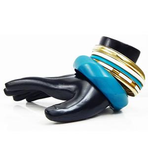 Zamzam impex สร้อยข้อมือผู้หญิง6ชิ้นทำด้วยมือทองเหลืองและเรซินเครื่องประดับปลอดสารพิษที่มีน้ำหนักเบา - Product Image 1