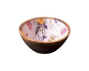 Bol de service en bois coloré avec finition émaillée colorée multiple pour bol de rangement décoratif de fête de table à manger - Product Image 3