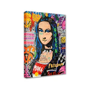 Graffiti phụ nữ trừu tượng Mona Lisa bức tranh đầy màu sắc đường phố hiện đại tác phẩm nghệ thuật trang trí nội thất bức tranh và tường nghệ thuật cổ điển chân dung