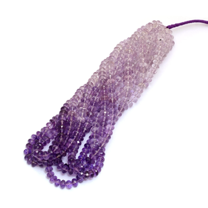AAA+ Amethyst Gemstone 7mm-8mm Faceted Rondelle <b>Bead</b> Natural Multi Amethyst Semiprecious Gemstone Shaded <b>Loose</b> <b>Beads</b> For Jewelry - Product Image 1