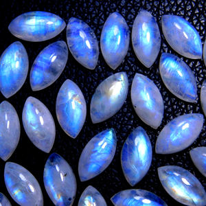 Cabujones de Piedra Lunar Arcoíris Natural Dhorgems al por Mayor, Forma de Marquesa, para la Elaboración de Joyería Artesanal - Product Image 6