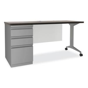 Alera 26116 Bureau à colonne de luxe série Modern Teacher, 60 po x 24 po x 28,75 po, côté gauche, avec rangement pour cartons/dossiers, couleur Charbon - Product Image 2