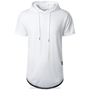Sudadera con capucha de verano, nueva Camiseta holgada de manga corta para hombre, Sudadera ligera de Color sólido, camisas con cuello transpirable para Fitness - Product Image 6