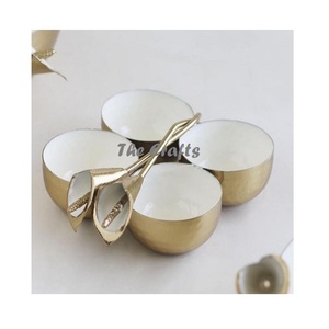 Stainless Steel <b>White</b> And Gold Color Decorative <b>Bowl</b> With Finest Quality Chocolates Dry Fruits <b>Bowl</b> For Sale - Product Image 6