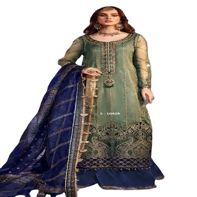 Costume pakistanais de mariée pour le désherbage auprès du fournisseur indien disponible au prix de gros robes pakistanaises pour femmes