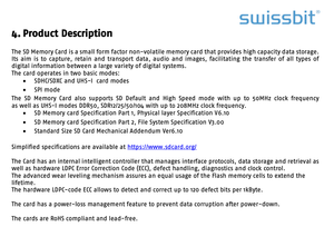 Swissbit S-52 loạt công nghiệp UHS-I giao diện SDHC/SDXC Thẻ 3D TLC lên đến 128 GB 32 GB vật liệu nhựa - Product Image 2