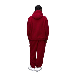 ชุดเสื้อฮู้ดผ้าฟลีซและกางเกงจ็อกเกอร์สำหรับผู้ชายชุดใส่อยู่บ้านสองชิ้นให้ความอบอุ่นในฤดูหนาว - Product Image 2