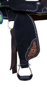 Selle de cheval en cuir véritable de qualité supérieure avec arbre en fibre et quincaillerie en acier inoxydable pour les courses anglaises d'endurance occidentale - Product Image 5