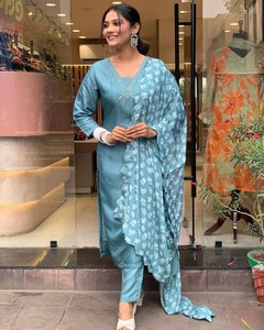 Nhà sản xuất tốt nhất và Nhà cung cấp của phụ nữ giản dị của shalwar kameez sẵn sàng thực hiện Viscose <span class=keywords><strong>salwar</strong></span> kameez phù hợp cho các bên - Product Image 5