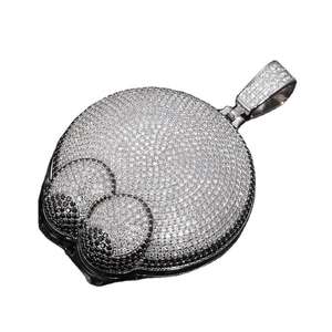 Haute Joaillerie Personnalisée Brillant Style Rappeur Rond S925 argent VVS Moissanite diamant Charme Bijoux Pendentif Hip Hop Pendentifs - Product Image 4