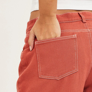 2025 Summer High Street Casual <b>Women's</b> <b>Baggy</b> Double Knee Straight Denim <b>Jeans</b> Pants OEM Service - Product Image 6