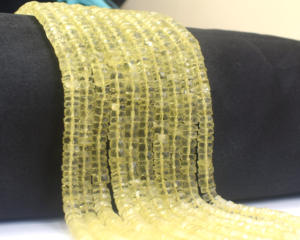 แฮนด์เมดตัดเรียบมะนาวควอตซ์ลูกปัดพลอยรูปทรง Heishi สำหรับเครื่องประดับส่วนประกอบการค้นพบมะนาวควอตซ์สำหรับเครื่องประดับ - Product Image 3