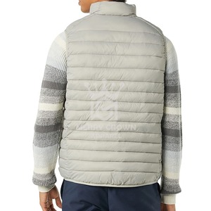 Doudounes d'hiver personnalisées pour hommes en toile de qualité respirante et confortable sans manches avec col montant et logo à l'avant - Product Image 2
