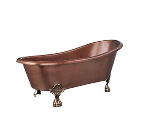 Bañera independiente de lujo superventas, hecha a mano, cobre puro, diseño Premium, acabado exquisito, villa de baño de masaje rectangular - Product Image 1