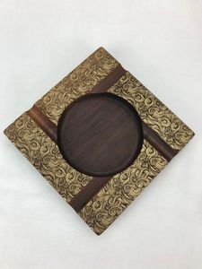 Rustic Wooden <b>Ashtray</b> For Outdoor Patio Decor Perfect For Smoking Area And Garden Coffee Table Arrangements - Product Image 6