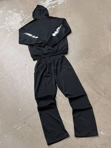 Premium Quality Custom Blank Zip <b>up</b> Tracksuit Heavyweight Sportswear Oversized Streetwear Unisex Flared Tracksuit for Men - Product Image 2