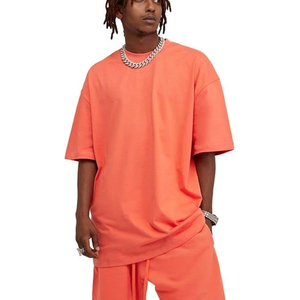 Camiseta deportiva de verano para hombre Heavyweight 100% algodón 180 gramos hombro caído cuello redondo cuello nuevo diseño Logo frontal ubicado - Product Image 5