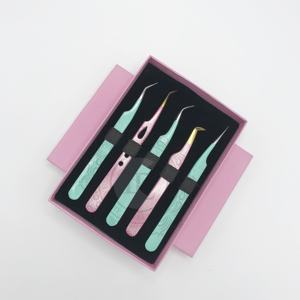 Caja de tarjetas personalizada, pinzas de acero inoxidable sostenibles, Punta puntiaguda, pinzas de Punta dorada, múltiples opciones de recubrimiento en polvo - Product Image 1