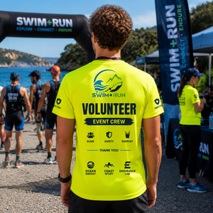 Camiseta Deportiva Personalizada con Serigrafía de Alta Visibilidad para Voluntarios, Eventos de Natación y Carrera, Tejido Interlock de Secado Rápido - Product Image 2
