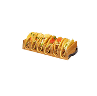 Support de taco en bois écologique pour la sécurité des tacos et le choix Support de taco pour 2 pièces de forme carrée pour vendeur chaud