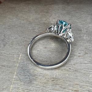 แหวนพลอยสีทองรูปวงรีสีทอง14K ทำด้วยมือสำหรับผู้หญิงเครื่องประดับเพชรชั้นดีสำหรับการหมั้นหมายสามแบบ - Product Image 6