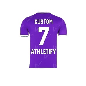 Maillot de football pour hommes coupe personnalisée numéro de nom personnalisé pour les fans d'équipes sportives respirant durable 100% polyester quatre voies - Product Image 1