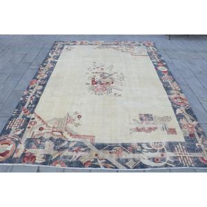 Alfombra Turca de 9.4x13.1 pies (288x400 cm), Alfombra Vintage con Diseño Floral Azul - Product Image 1