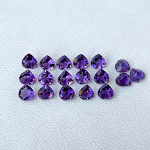 7mm naturel africain améthyste à facettes coeur coupe guérison pierre précieuse en vrac AAA qualité violet améthyste bijoux à la main tendance 2025 - Product Image 2