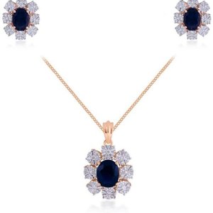 Nuevo Diseño de Conjunto de Colgante de Diamantes Geométrico Chapado en Oro, Oro Rosa y Platino con Circonita y Perla para Regalo de Boda, Joyería Nupcial - Product Image 1