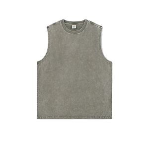 Débardeur d'été pour homme de qualité supérieure, en coton 100% tricoté, respirant et effet délavé, style streetwear. - Product Image 3