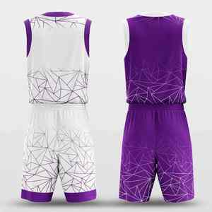 Ensembles d'uniformes de basket-ball réversibles par sublimation en polyester personnalisés pour hommes Kits de maillots de basket-ball sublimés imprimés - Product Image 6