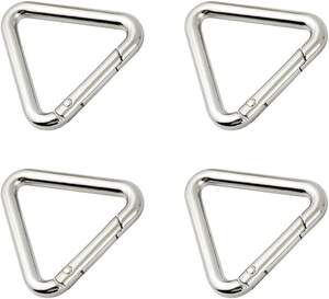 Anneaux triangulaires en métal en gros, anneaux de jonction triangulaires en vrac avec clip à ressort et crochet à déclenchement, porte-clés pour sacs à main - Product Image 1