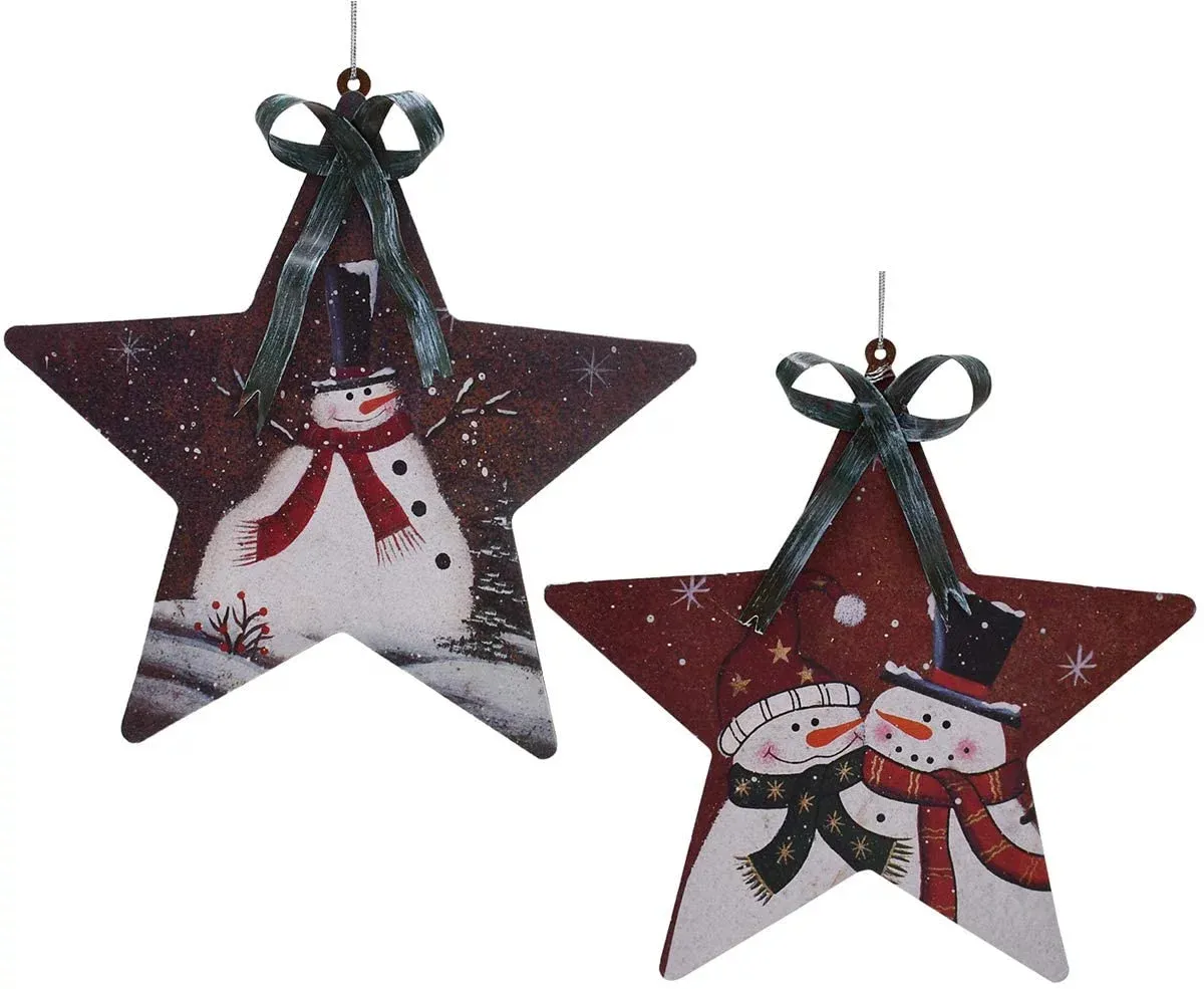 Noël en fer forgé pendentif suspendu père noël étoile décorations de vacances étoile de noël jouet arbre ornement ornement ensemble