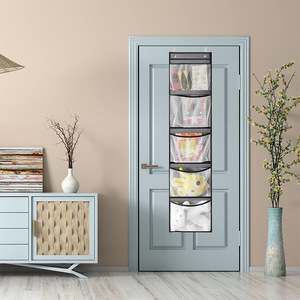 Organisateur de placard suspendu avec poches en filet 33x15x85cm, rangement multifonctionnel pour derrière les portes ou les murs, design minimaliste - Product Image 5