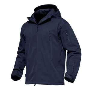 Nueva llegada al aire libre de los hombres con capucha recubierta suave Shell chaqueta impermeable transpirable a prueba de viento Casual de gran tamaño al por mayor - Product Image 2