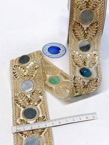 Tela de encaje bordado con espejo de alta calidad para vestidos y prendas de vestir, trabajo de espejo de lujo, encaje bordado, adorno textil de moda - Product Image 5