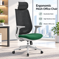 Chaise de bureau ergonomique en maille, dossier haut réglable, dossier respirant en nylon, chaise pivotante pour bureau