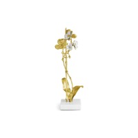 Orchidée Tige Sculpteur Or Pièce Décorative Élégante Parfait Pour La Décoration De Table À La Maison Ajoute Une Touche De Luxe Et Élégante De l'Inde