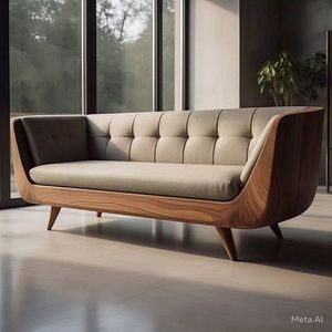 Ensemble de canapés droits en cuir véritable italien moderne à trois places, meubles en tissu avec rembourrage en éponge pour salles à manger, appartements, hôtels - Product Image 1