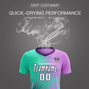 Ensemble de maillots de football d'été les plus vendus, unisexe adulte, respirant, 100 % polyester, col en V, manches courtes, léger, extensible, séchage rapide - Product Image 6