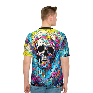 เสื้อยืดฮาโลวีนสำหรับผู้ชายทรงโอเวอร์ไซซ์เสื้อยืดฮาโลวีนแบบถักทอสีพื้นระบายความร้อนเสื้อยืดฮาโลวีน - Product Image 4