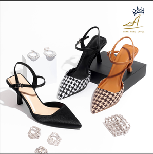 OEM/ODM Best Selling Womens Elegant Tweed Slingback Stiletto <b>Heel</b> <b>Closed</b>-<b>Toe</b> Dress Pumps Vibram Comfort Viet Nam Manufacturer - Product Image 3